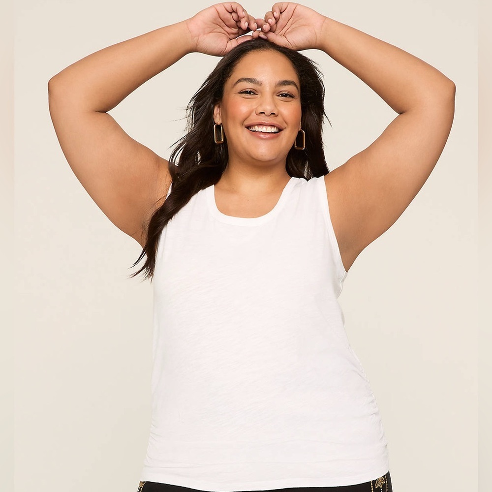 Lane Bryant Basics Plus Size Bundle Fitted Scoop-Neck Ruched-Side Tank NWT 26/28